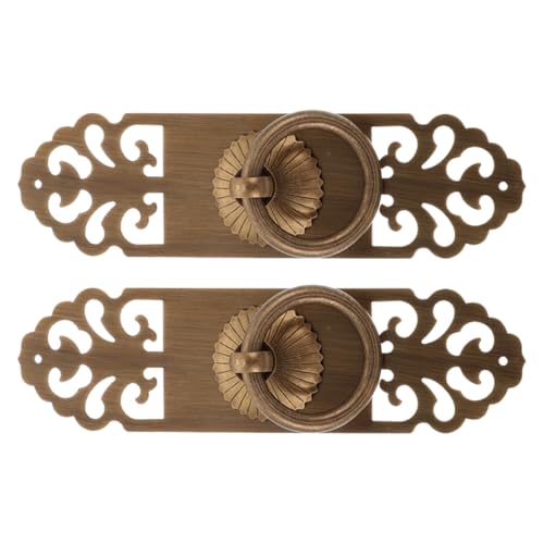 Homoyoyo 2 Stück Vintage Messing Schubladengriff Antiker Möbelgriff mit Schrauben Retro Metallgriff für Schrank Kommode Kleiderschrank und Bücherregal Einfache Montage Chinesischer Stil von Homoyoyo