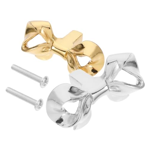 Homoyoyo 2 Stück Vintage Messing Schubladenknöpfe Gold und Silber Schleifenform Einlochgriffe für Kommode Kleiderschrank Küche Bad Stilvolle Möbelgriffe Einfache Montage Homoyoyo 2 Stück Vintage Messing Schubladenknöpfe Gold und Silber Schleifenform Einlochgriffe für Kommode Kleiderschrank Küche Bad Stilvolle Möbelgriffe Einfache Montage von Homoyoyo