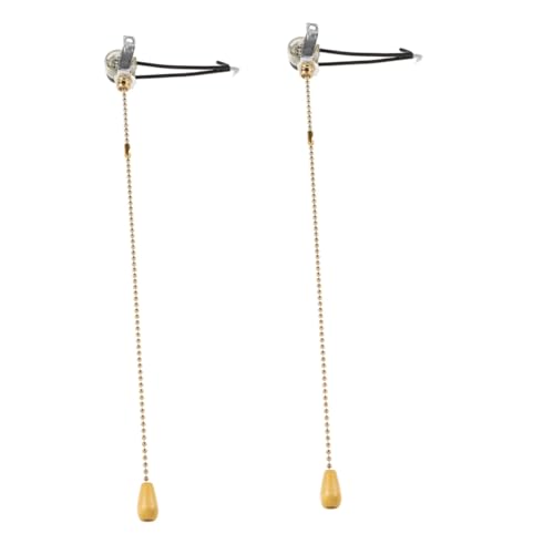 Homoyoyo 2 Stück Zugschnur Schalter Gold Pull Chain Verlängerung für Deckenventilator Lichtschalter DIY Wandlampe Zugkette Einfache Installation Sicher Gemäß Internationalem Standard von Homoyoyo