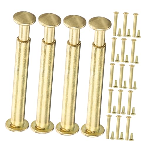 Homoyoyo 20 Sätze Faltschirm-nagel Mutter-reparaturset Goldene Metallnieten für Faltbare Handfächer Zentrales Drehachsen-ersatzteil Langlebiges DIY Zubehör für Traditionelle Fächer von Homoyoyo