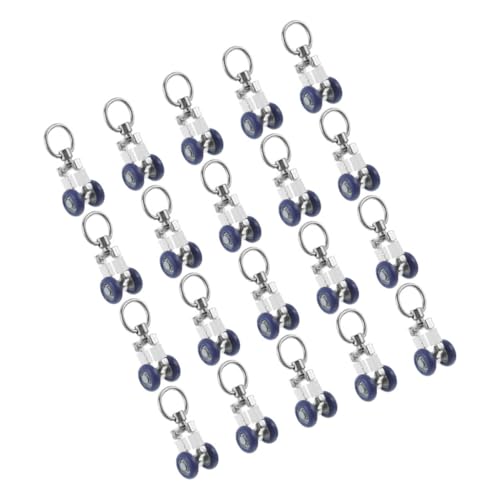 Homoyoyo 20 Stück Teiliges Gardinenschienen Rollhaken Set aus Edelstahl Stabile Metallrollen mit Doppelrädern Geräuscharm für Deckenschienen für Vorhänge und Raumteiler Einfache Montage von Homoyoyo