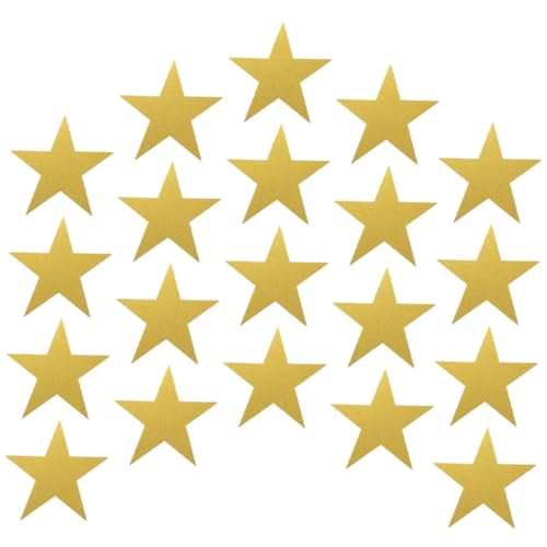 Homoyoyo 20 Stück Teiliges Goldene Fünfzackige Papiersterne mit Glitzereffekt Beidseitig Bedruckte Sternen ausschnitte für Pinnwand Klassenzimmer DIY dekoration Kreative Wandgestaltung für von Homoyoyo