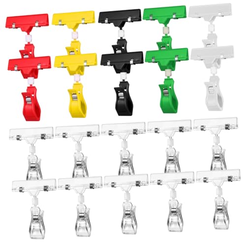 Homoyoyo 20 Stück Teiliges Schildhalter mit Doppelseitigen Flachen Clips und Elektrobeschichteten Federn Stabile Preisschildhalter für Verkaufszeichen im Einzelhandel Vielseitig für von Homoyoyo