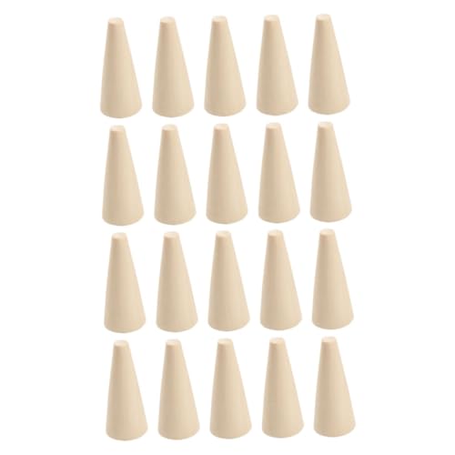 Homoyoyo 20 Stück Teiliges Unbemalte Holzkegel Natürliche Robuste DIY Schmuckhalter und Bastelbasis Minimalistisches Geometrisches Design Vielseitig für Schmuckorganisation und Kreative von Homoyoyo