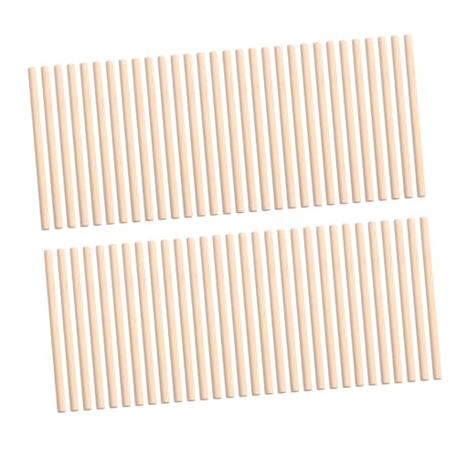 Homoyoyo 200 Stück Holzstäbchen Rund Robuste Holzdübel für DIY Bastelprojekte Modellbau Holzarbeiten und Kinderhandwerk Langlebige Holzstäbe mit Glatter Oberfläche von Homoyoyo