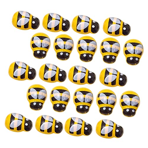 Homoyoyo 200Stücke Holz Bienen Aufkleber Künstliche Bienendekoration für DIY Kunsthandwerk Selbstklebend Scrapbooking Grußkarten und Projekte von Homoyoyo