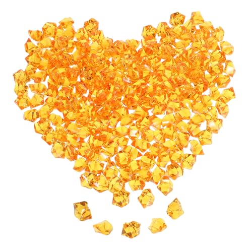 Homoyoyo 220 Stück Vasenfüller Gefälschtes Zerstoßenes Gefälschte Zerkleinerte Eissteine Weihnachtsdekorationen Vase Rockt Dekosteine ​​für Vase Dekorative Felsen Orange Acryl von Homoyoyo