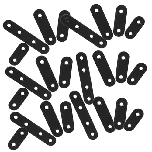 Homoyoyo 24 Stück Teiliges Metall Flachwinkel Stabile Gerade Eckverbinder in Vier Robuste Reparaturwinkel für Langlebige Flache Metallstützen für Möbel und Ablagen von Homoyoyo