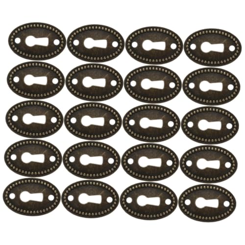 Homoyoyo 24 Stück Teiliges Ovaler Schlüsselloch einsätze aus Zinklegierung Vintage Möbel dekoration Schützende Abdeckplatten für Kommoden und Antiker Stil von Homoyoyo