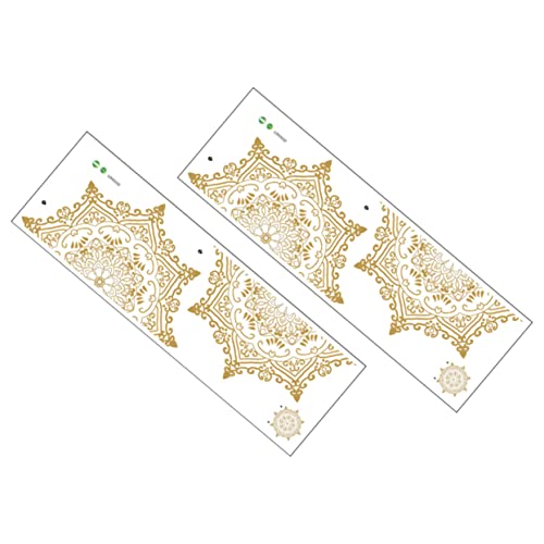 Homoyoyo Selbstklebende Mandala Wandaufkleber 2 Stück PVC Fliesenaufkleber für Wohnzimmer und Schlafzimmer Zarte Dekoration Einfache Montage Robust und Langlebig von Homoyoyo