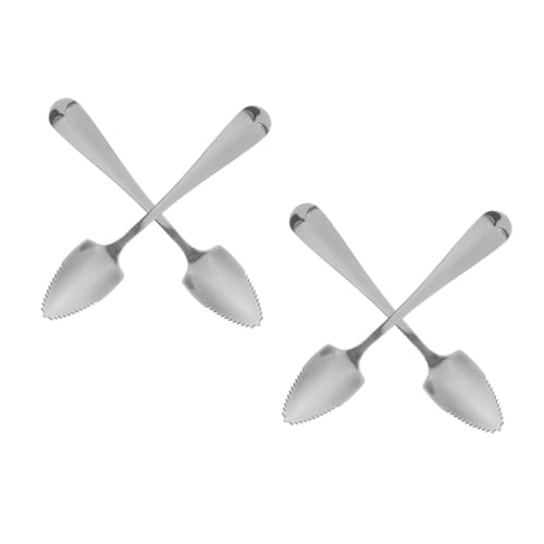 Homoyoyo 2er Set Edelstahl Melonenlöffel Und Obstlöffel - Gezackte Grapefruit- Und Kiwilöffel Rostfrei Für Frisches Obst Ideal Für Desserts Und Buffets Perfekt Zum Servieren Und Schaben von Homoyoyo