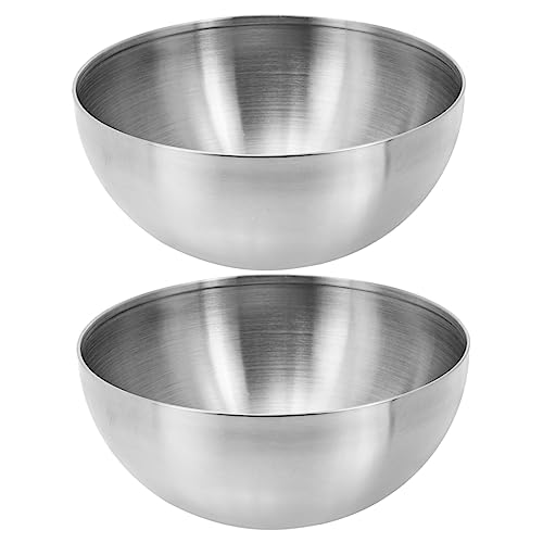 Homoyoyo 2er Set Koreanische Metall Schalen – 12 Cm Edelstahl Ramen Nudelschüsseln Für Pho - Suppe - Salat Und Getreide – Hochwertige Servierschalen in Silber von Homoyoyo