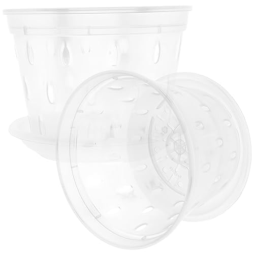 Homoyoyo 2er Set Orchideentöpfe 14 cm Mit Löchern Und Untertassen – Transparente Kunststoff-Übertopf Blumentöpfe Für Blumenpflanzen Im Innenbereich Und Garten Ideal Für Orchideen Homoyoyo 2er Set Orchideentöpfe 14 cm Mit Löchern Und Untertassen – Transparente Kunststoff-Übertopf Blumentöpfe Für Blumenpflanzen Im Innenbereich Und Garten Ideal Für Orchideen von Homoyoyo
