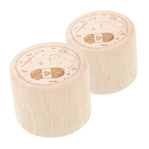 Homoyoyo 2stücke Runde Aufbewahrungsbox Aus Holz Für Nähsachen Stiftbox Schmuckkästchen Aus Holz Mit Deckel Behälter Für Bastelmaterialien Und Kleine Gegenstände von Homoyoyo