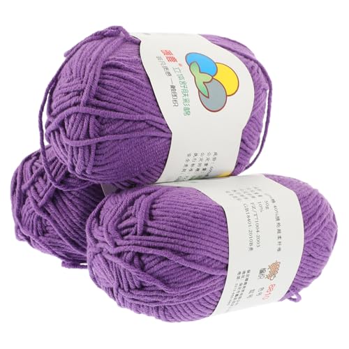 Homoyoyo 3 Rollen Häkelgarn Baumwolle pro Rolle Vielseitig Einsetzbar für DIY Stricken und Häkeln Atmungsaktiv und Hautfreundlich für Kissen Decken und Bekleidung Homoyoyo 3 Rollen Häkelgarn Baumwolle pro Rolle Vielseitig Einsetzbar für DIY Stricken und Häkeln Atmungsaktiv und Hautfreundlich für Kissen Decken und Bekleidung von Homoyoyo