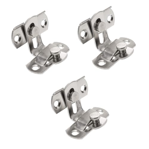 Homoyoyo 3 Sätze Teiliges Edelstahl Schiebetür Riegel mit Flip Design Rostbeständig Korrosionsfest für Türen Fenster Schränke Badezimmer Garage Büro Langlebige Türverriegelung von Homoyoyo