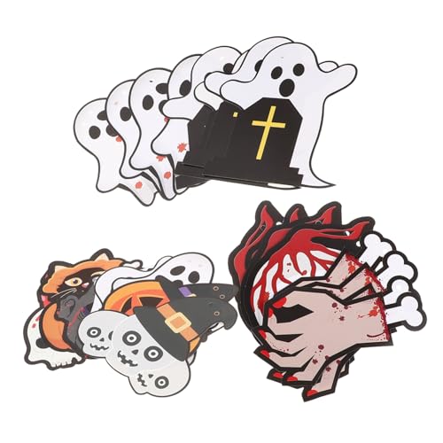 Homoyoyo 3 Saiten Halloween Papiergirlande Teiliges Leichte Wiederverwendbare Banner Deko mit Dreieckigen Fahnen Wetterfestes Partyzubehör für Innen und Außen Kreative Halloween Party von Homoyoyo
