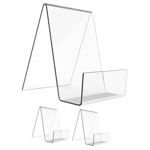 Homoyoyo 3 Stück Acryl Buchständer Transparent Multifunktionaler Buch und Magazinhalter Stabil Leicht Tragbar Für Büro und Zuhause von Homoyoyo