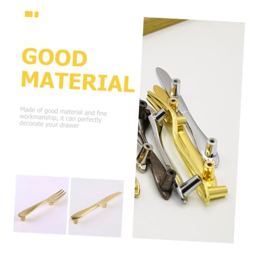 Homoyoyo 3 Stück Teiliges Elegante Schubladengriffe in Messer Gabel Löffel Design Langlebige Möbelgriffe aus Hochwertigem Material Ergonomisch Geformt für Küchen und Schranktüren Stilvolle von Homoyoyo