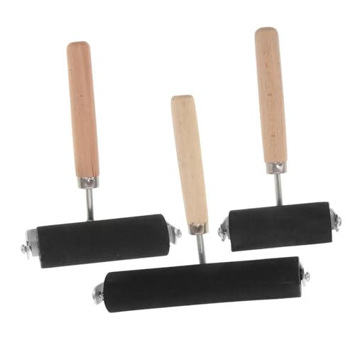 Homoyoyo 3 Stück Teiliges Gummi rollerset für Malerei und Stempeln Praktische Farbroller in Klein Mittel und Groß Rutschfeste Griffe Vielseitig Einsetzbar für Kunst Druck und von Homoyoyo