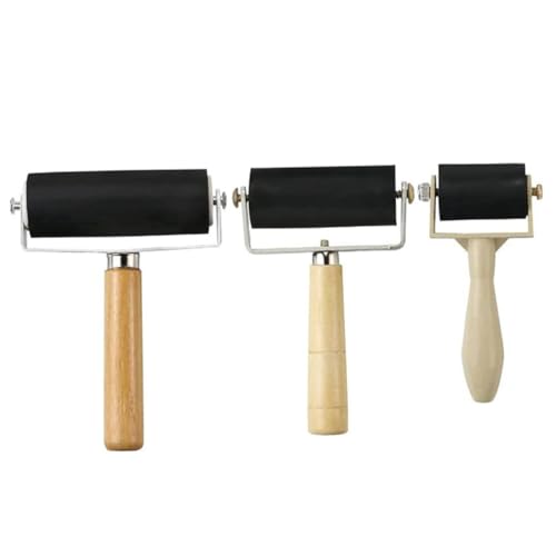 Homoyoyo 3 Stück Teiliges Gummiroller für Haushalt und Basteln Verschleißfest Ergonomisch Glatte Farbwalze Langlebig aus Holz Metall Kunststoff für manuelle Handwerksarbeiten und Homoyoyo 3 Stück Teiliges Gummiroller für Haushalt und Basteln Verschleißfest Ergonomisch Glatte Farbwalze Langlebig aus Holz Metall Kunststoff für manuelle Handwerksarbeiten und von Homoyoyo