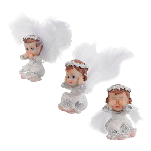 Homoyoyo 3 Stück Teiliges Kleine Betende Engel Figurine aus Strapazierfähigem Resin Detaillierte Weihnachtsdekoration für Bücherregal Festliche Wohnraumgestaltung Herzliche Atmosphäre für von Homoyoyo