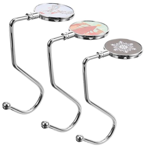 Homoyoyo 3 Stück Teiliges Metall Handtaschenhalter Weihnachtsstrumpf Haken Tischhaken Belastbar für Schreibtisch Büro Geschenkaufhängung Schwarz von Homoyoyo