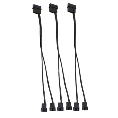 Homoyoyo 3 Stück Teiliges Pwm Lüfterverlängerungskabel Pin Pin Splitter Schwarzes Computer Mainboard Fan Extention Cable Lüfteranschlusslösung für PC Gehäuse von Homoyoyo