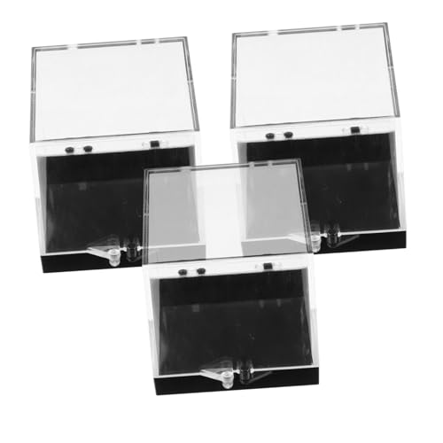 Homoyoyo 3 Stück Transparente Mineral Sammlerboxen Aufbewahrungsbox für Schmuck und Mineralien Praktische und Vitrine für Desktop Dekoration von Homoyoyo