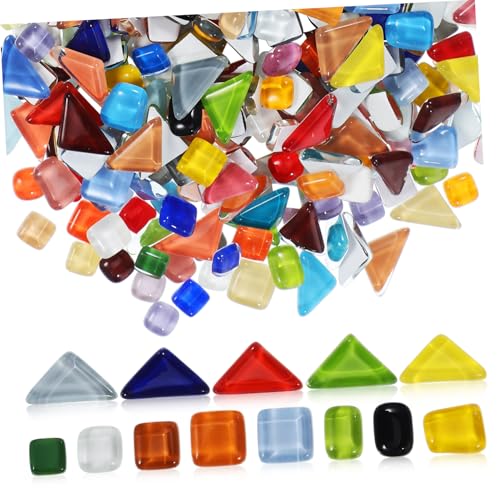 Homoyoyo 3Er-Pack Glas Mosaiksteine Kristallstein Splitter Pro Packung Bunte Mosaikfliesen Für DIY Basteln Heimdekoration Sicher Glatt Oberfläche Vielseitig Einsetzbar von Homoyoyo