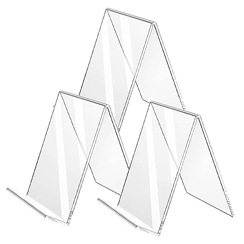 Homoyoyo 3Stücke Acryl Buchständer Transparenter Präsentationsständer Stabiler Buchhalter für Schreibtisch Effektives Display Tool für Sammlungen von Homoyoyo