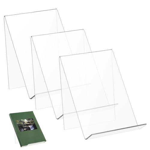 Homoyoyo 3Stücke Transparenter Buchständer Acryl Präsentationsständer für Broschüren und Zeitschriften Stabil und Leicht zur Ansprechenden Präsentation Schaufenstern von Homoyoyo