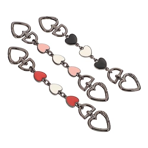Homoyoyo 3Stücke Umhängetaschenkette Verstellbare Herz Dekorationskette für Handtaschen Erweiterungsgurt für Frauen Stilvolle mit Einzigartigem Design Farben von Homoyoyo