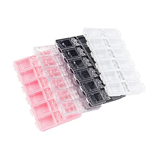 Homoyoyo 4stücke Aufbewahrungsbox Transparent Mit Fächern Für Nagelspitzen Und Nagelperlen Nailart Organizer Aus Kunststoff Kompakt Und Langlebig Mit Verschluss von Homoyoyo