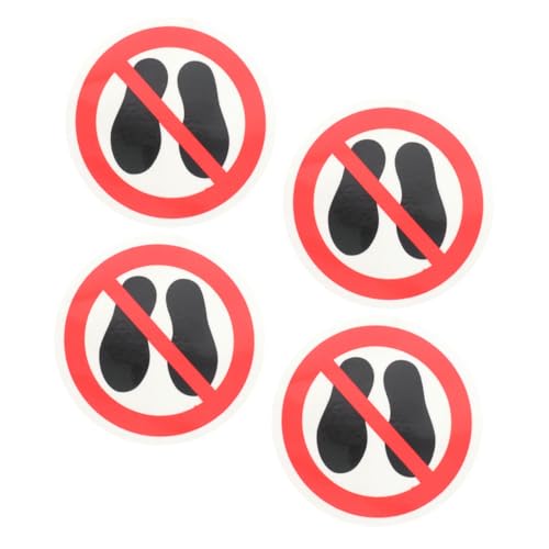 Homoyoyo 4 STÜCKE Teiliges No Stepping Warnschild Langlebige Sicherheitsetiketten aus Reißfestem Material Selbstklebende Warnaufkleber für Gefahrenbereiche Einfach Anzubringen Glatten von Homoyoyo