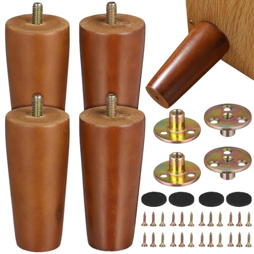 Homoyoyo 4 Sätze Möbelfüße Holz Robuste Sofa und Bettbeine Ersatzfüße für Kommoden Stilvolle Möbelbeine Einfache Installation Stabil und Geeignet für Verschiedene Einrichtungsstile von Homoyoyo