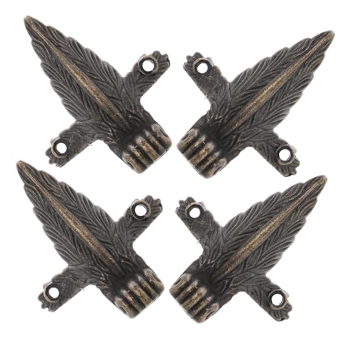 Homoyoyo 4 Satz Vintage Metallfüße für Möbel Robustem Zinklegierung Dekorative Schrank und Schmuckbox Beine Einfache Montage Antike Metallfüße für Stilvolle Möbelersatzteile von Homoyoyo