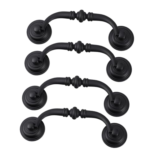 Homoyoyo 4 Stück Antike Schrankgriffe Europäischer Stil Metallgriffe Möbelknöpfe Vintage Design für Kommoden Kleiderschränke Einfach zu Montieren und Vielseitig Einsetzbar von Homoyoyo