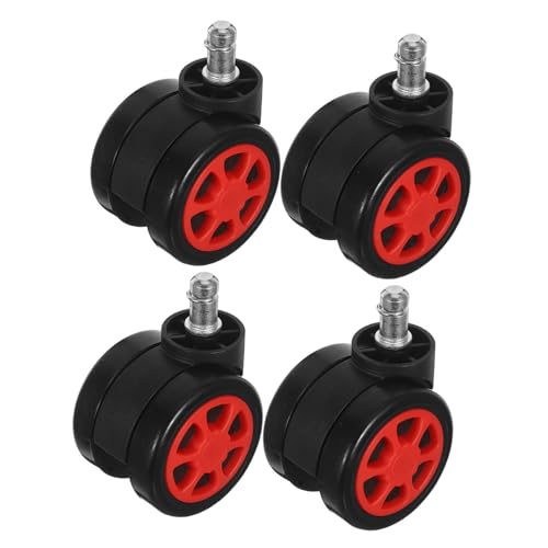 Homoyoyo 4 Stück Bürostuhlrollen Universalrollen für Hartböden Teppiche Robuste Leise und Langlebige Bürostuhl Räder aus Verschleißfestem und Racing Stuhl Design Hohe Tragfähigkeit von Homoyoyo