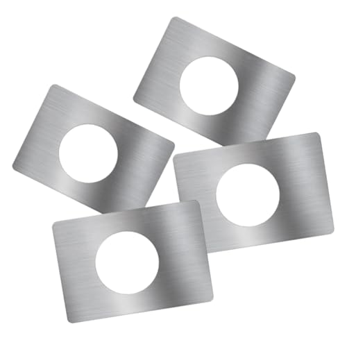 Homoyoyo 4 Stück Edelstahl Türloch Abdeckplatten Türschloss Reparaturplatte ohne Bohren Selbstklebend Türverstärkung für Lose Türschlösser und Kratzer an Haustüren von Homoyoyo