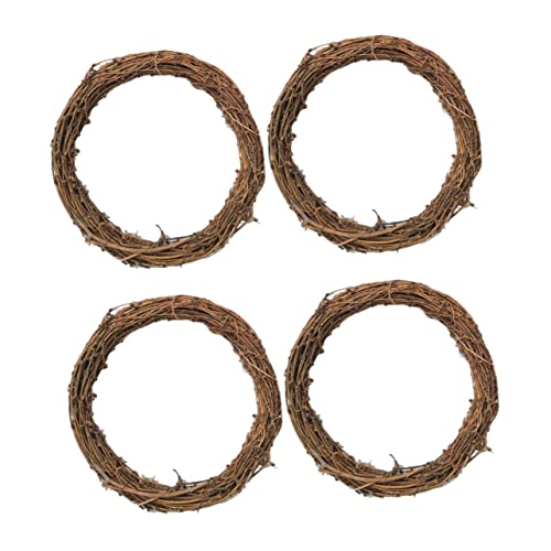 Homoyoyo 4 Stück Erde-reben-Girlande Ranke DIY-Kranz Kleiner Kranz 30 cm Weinrebenkranz Kranzring Aus Weinreben Weihnachtsgirlande Weidenkranz Weinkranz Basis Rattan Dekorationen Eisen von Homoyoyo
