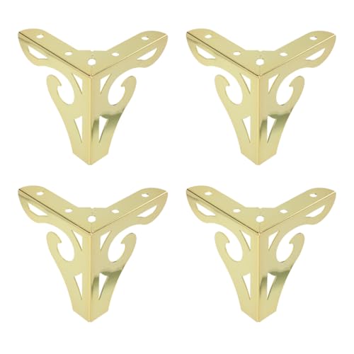 Homoyoyo 4 Stück Goldene Möbel Beine Dreieckige Metall Möbelfüße Stabile Unterstützung für Sofa Schrank Bücherregal Hohe Ersatzfüße Modernes Design von Homoyoyo