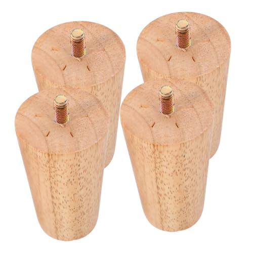 Homoyoyo 4 Stück Holz Möbelbeine mit Schraube Ersatzbeine für Sofa Stuhl Tisch und Kommode Einfache Montage Höhenverstellbar und Stabil Möbelbeine Holzfüße von Homoyoyo