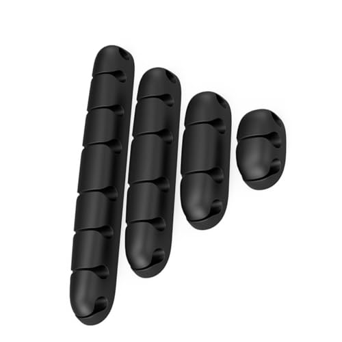 Homoyoyo 4 Stück Kabelhalter Silikon Kabelclips Kabelmanagement Schreibtisch Organizer Mehrzweck Kabelhalterung für Büro und Zuhause Kompakt und Wiederverwendbar von Homoyoyo