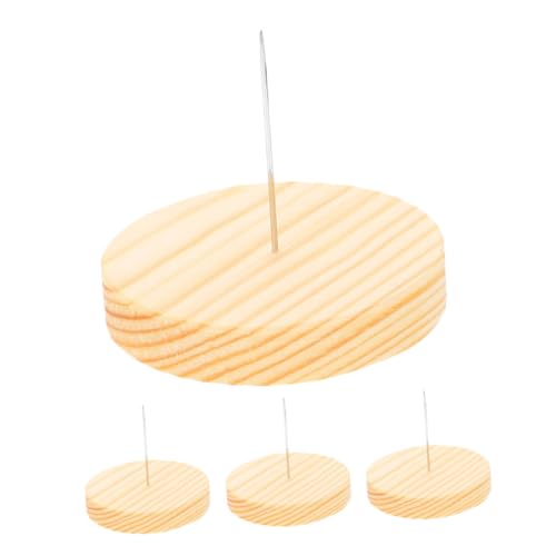 Homoyoyo 4 Stück Knitted Doll Display Stand mit Holzsockel und Einzel metallnadel Stabiler Nadel Filz dollhalter für Gehäkelte Puppen Minimalistisches Design in Naturholz für DIY Handwerk von Homoyoyo