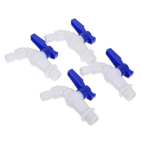Homoyoyo 4 Stück Kunststoff Wasserhahn Doppel auslauf Ventil mit Schnellverschluss Wetterfester Wasserverteiler für Waschmaschine Gartenbewässerung Outdoor Wasserhahn von Homoyoyo