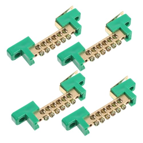 Homoyoyo 4 Stück Kupfer Erdungsschiene Positionen Busbar Terminalblock Hochleitfähige Hitzebeständige Verteilerleiste für Wohn Gewerbeinstallationen von Homoyoyo