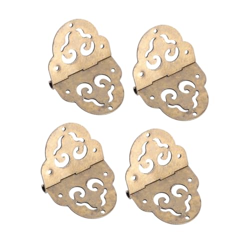Homoyoyo 4 Stück Kupfer Scharniere Vintage Möbel Schranktürbeschläge mit Hohldesign Rostfrei Langlebig Geeignet für Holzschränke Schmuckkästen Vitrinen und Wohnmöbel von Homoyoyo