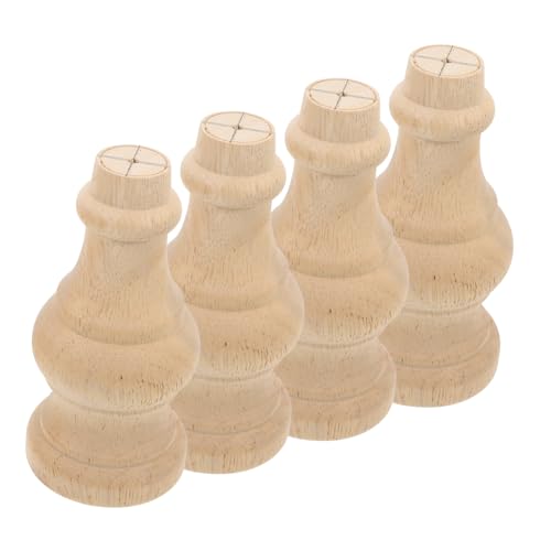 Homoyoyo 4 Stück Massive Holz Möbel Beine Unvollendete Geschnitzte Möbelfüße Ersatz für Sofa Stuhl Tisch Schrank Rustikale Holzfüße mit Eleganter Handwerkskunst und Zeitlosem Design von Homoyoyo