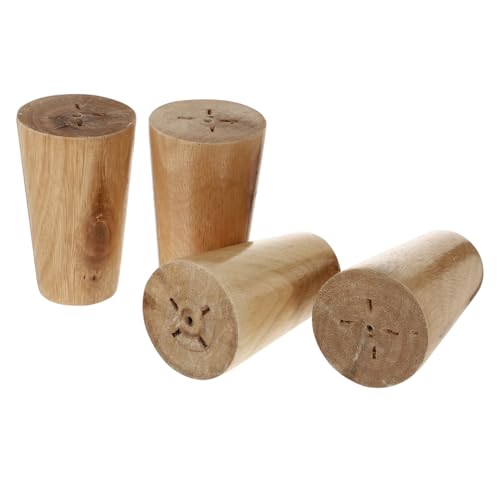 Homoyoyo 4 Stück Massive Holzmöbelfüße Stabile Schrank und Sofabeine Hohe Tragfähigkeit Feuchtigkeitsresistent mit Bodenschutz Geeignet für Tv Möbel Schreibtisch Kommode und Wohnzimmermöbel von Homoyoyo